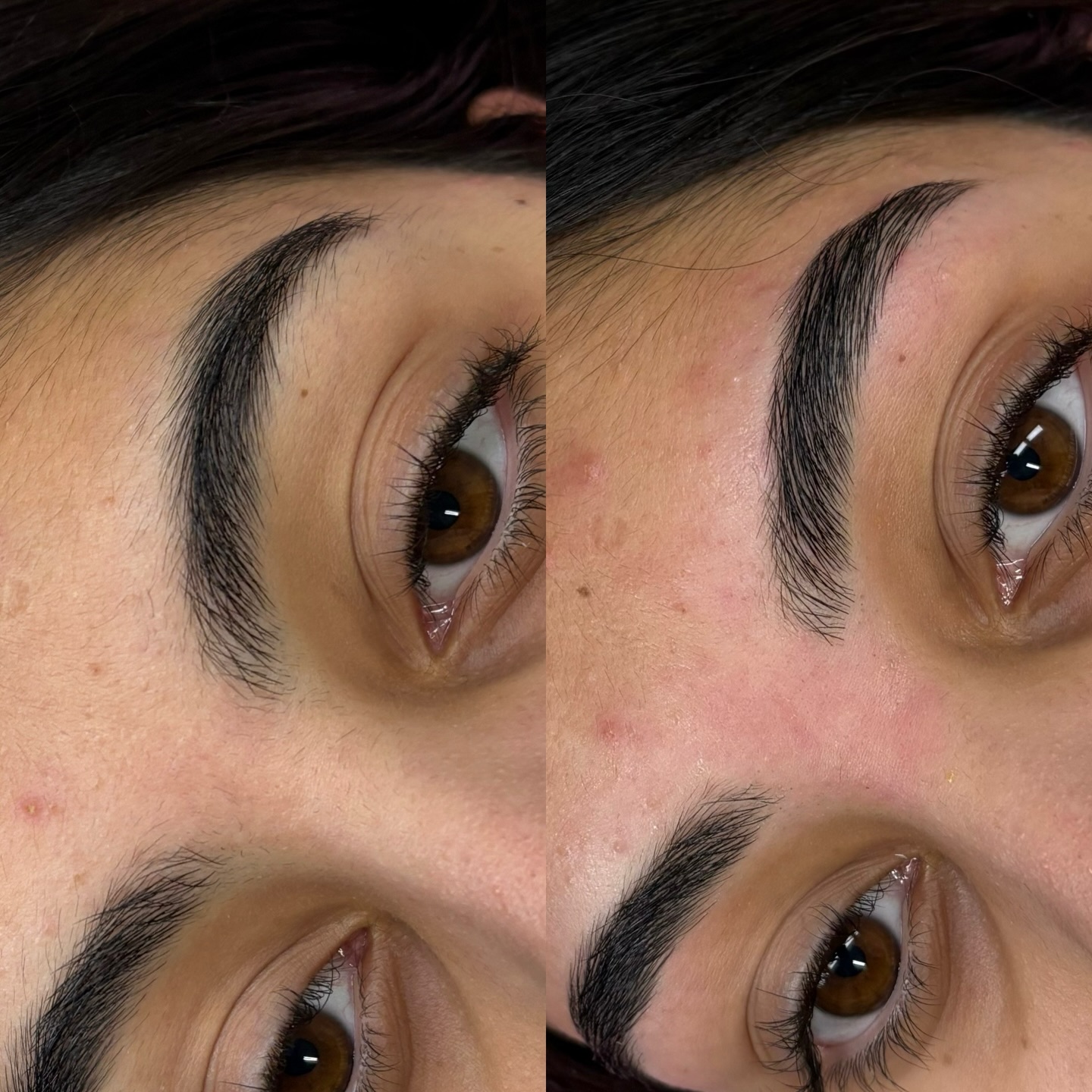 Brow lamination before and after