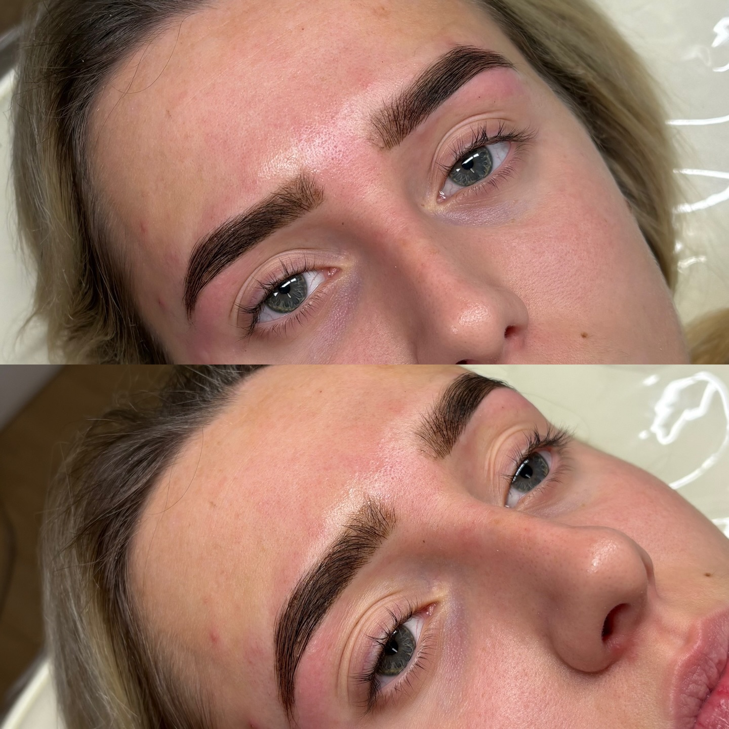 Brow lamination before and after close-up
