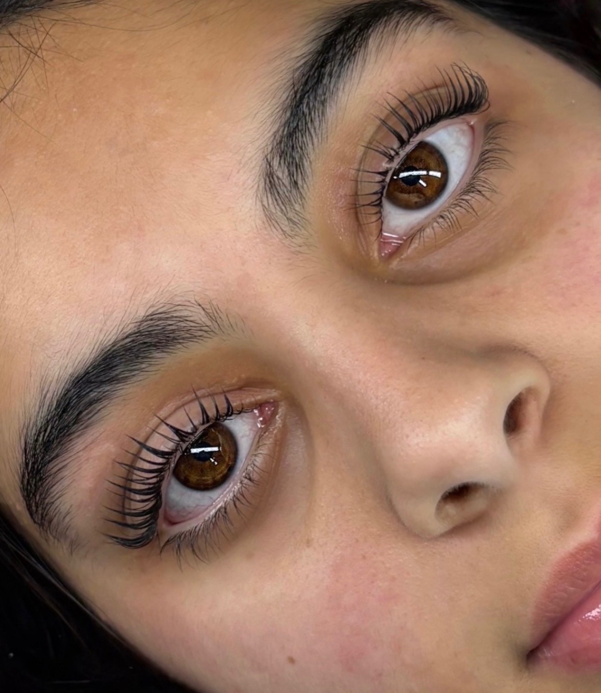 Korean lash lift before and after result