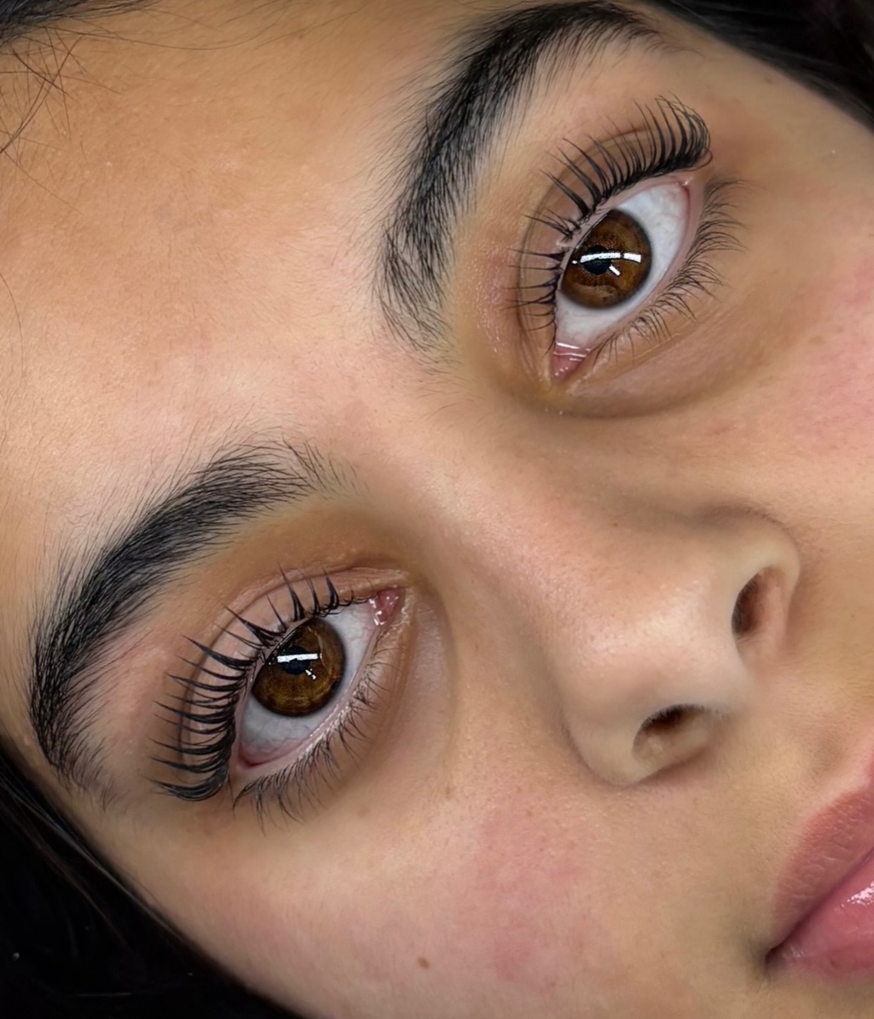 Lash lift and tint result