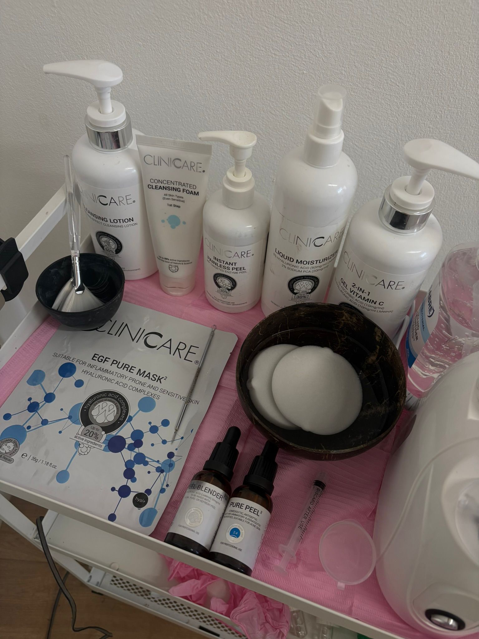Cliniccare skincare products used for skin treatments at byizzylewis